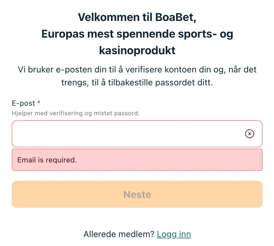 BoaBet Registrer